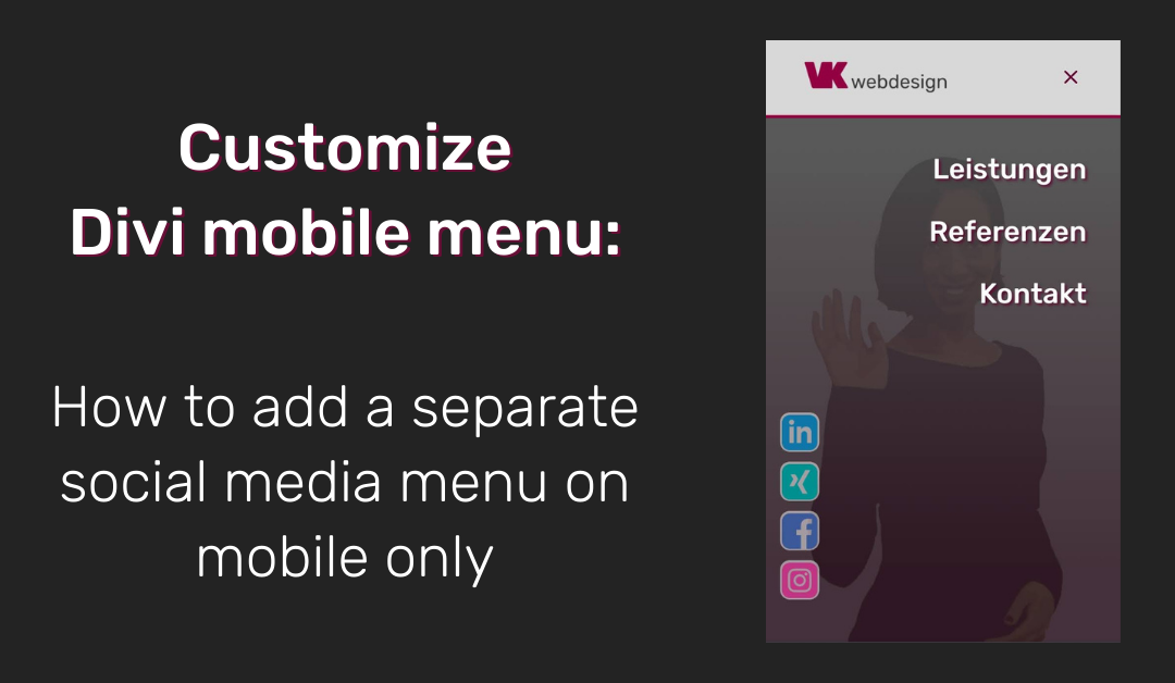 Customize Divi mobile menu: How to add separate social media menu on mobile only